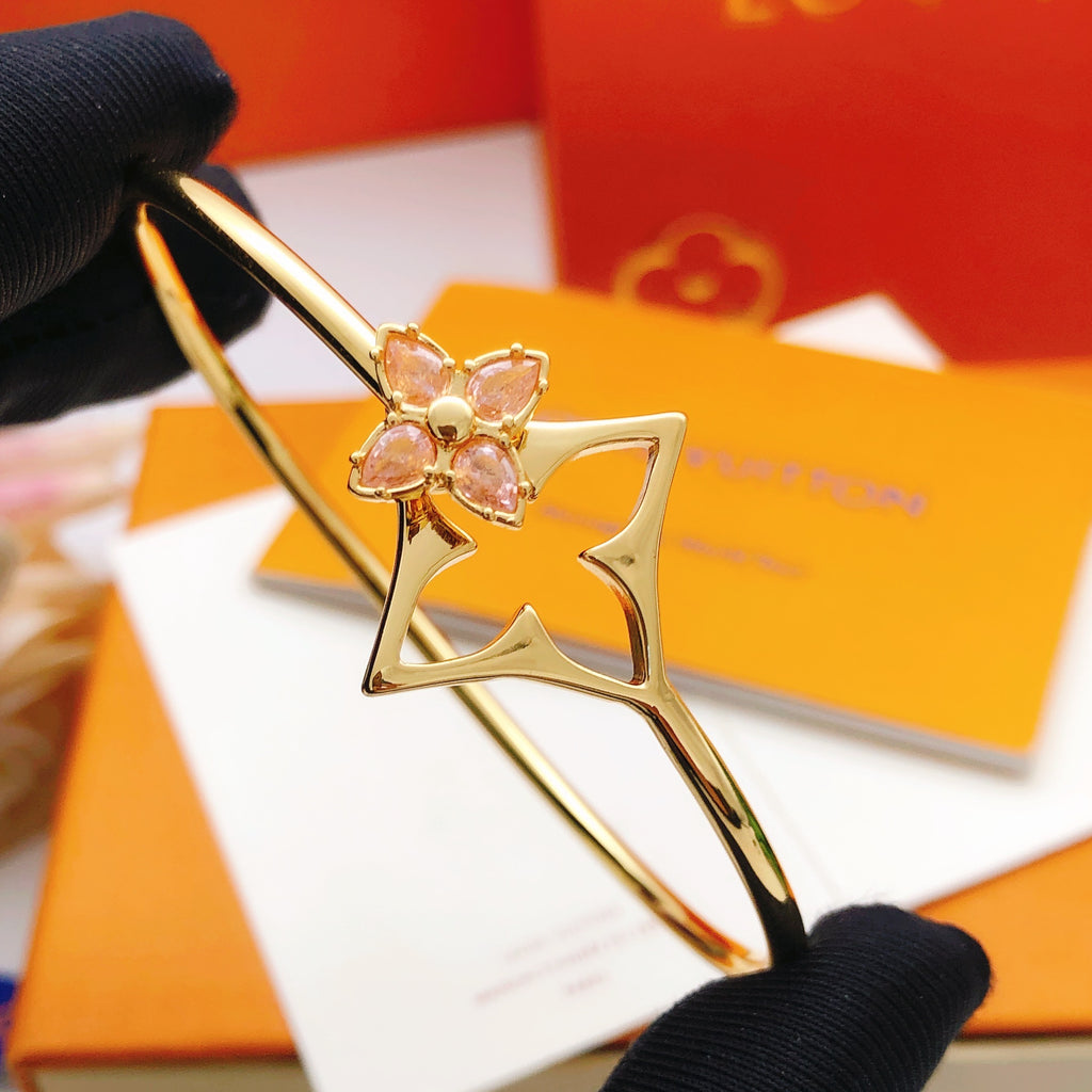 Louis Vuitton Pink Multicolor Marquise Crystal Accent Bangle - album image 2