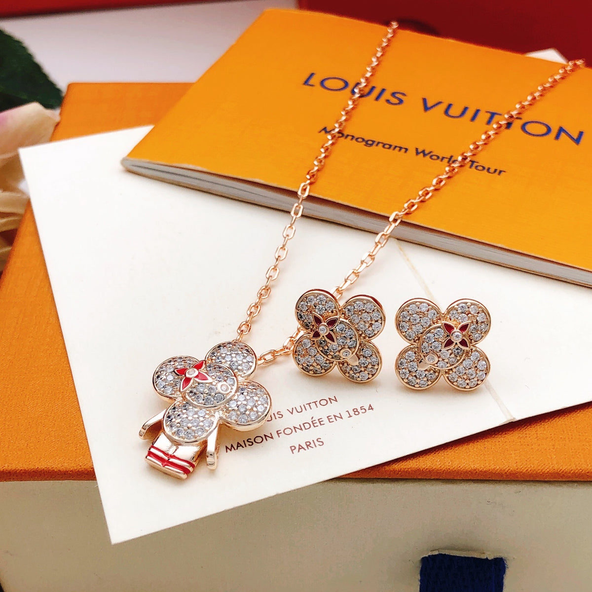 Louis Vuitton Rose Gold-Tone Gold-Tone Flower Earrings - album image 7