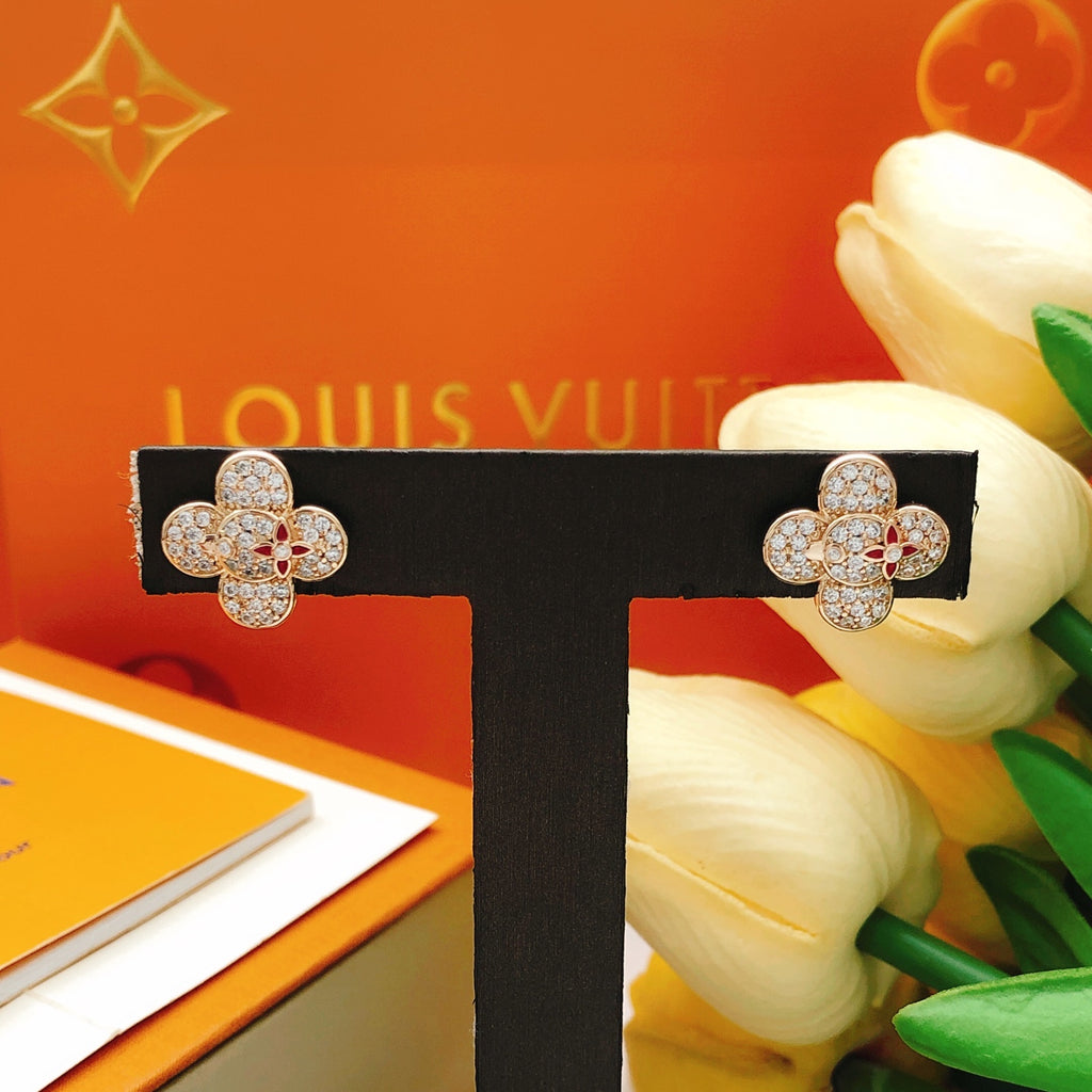 Louis Vuitton Rose Gold-Tone Gold-Tone Flower Earrings - album image 4