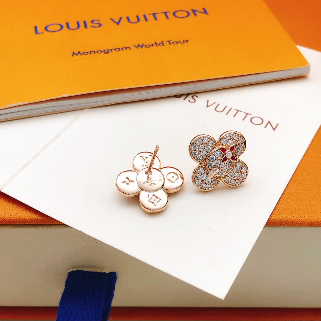 Louis Vuitton Rose Gold-Tone Gold-Tone Flower Earrings - album image 2
