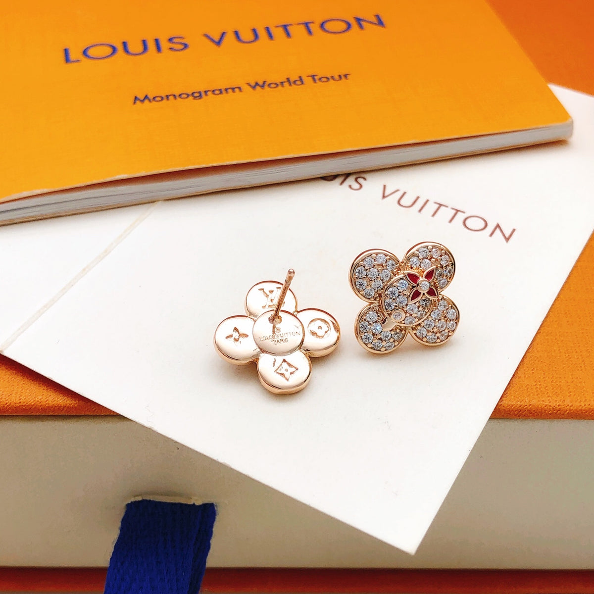 Louis Vuitton Rose Gold-Tone Gold-Tone Flower Earrings - album image 2
