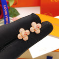 Louis Vuitton Rose Gold-Tone Gold-Tone Flower Earrings - album image 1