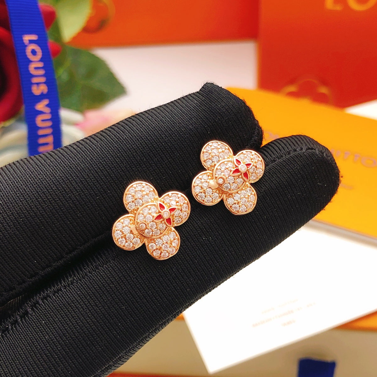 Louis Vuitton Rose Gold-Tone Gold-Tone Flower Earrings - album image 1