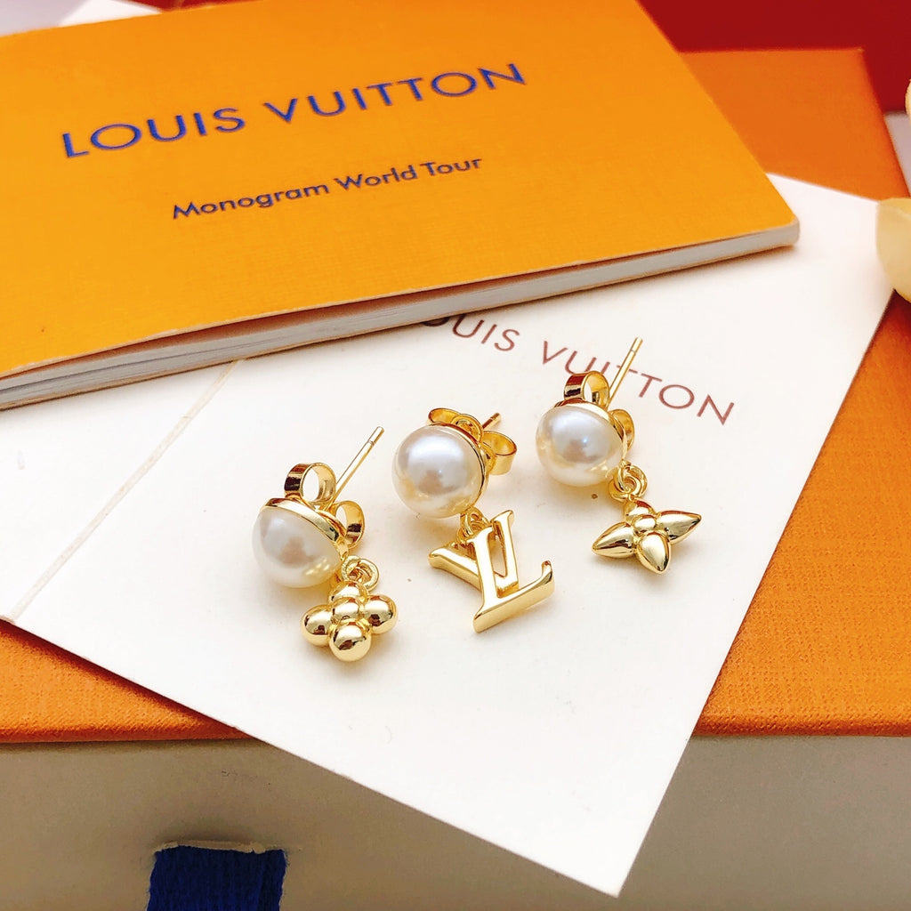 Louis Vuitton Pearl and LV Flower Drop Earrings - album image 2