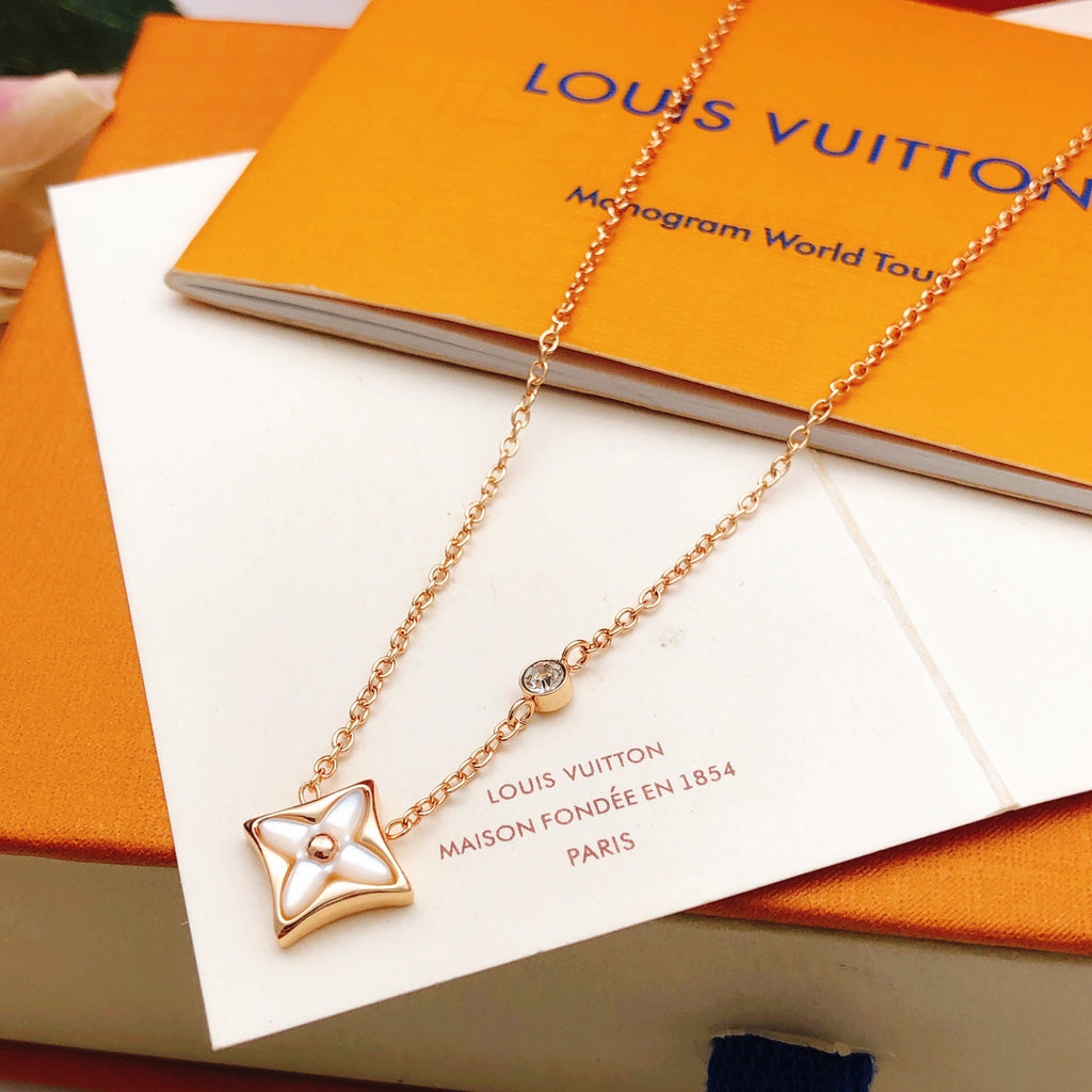 Louis Vuitton Rose Gold-Tone Gold-Tone White Mother-of-Pearl Necklace - album image 3