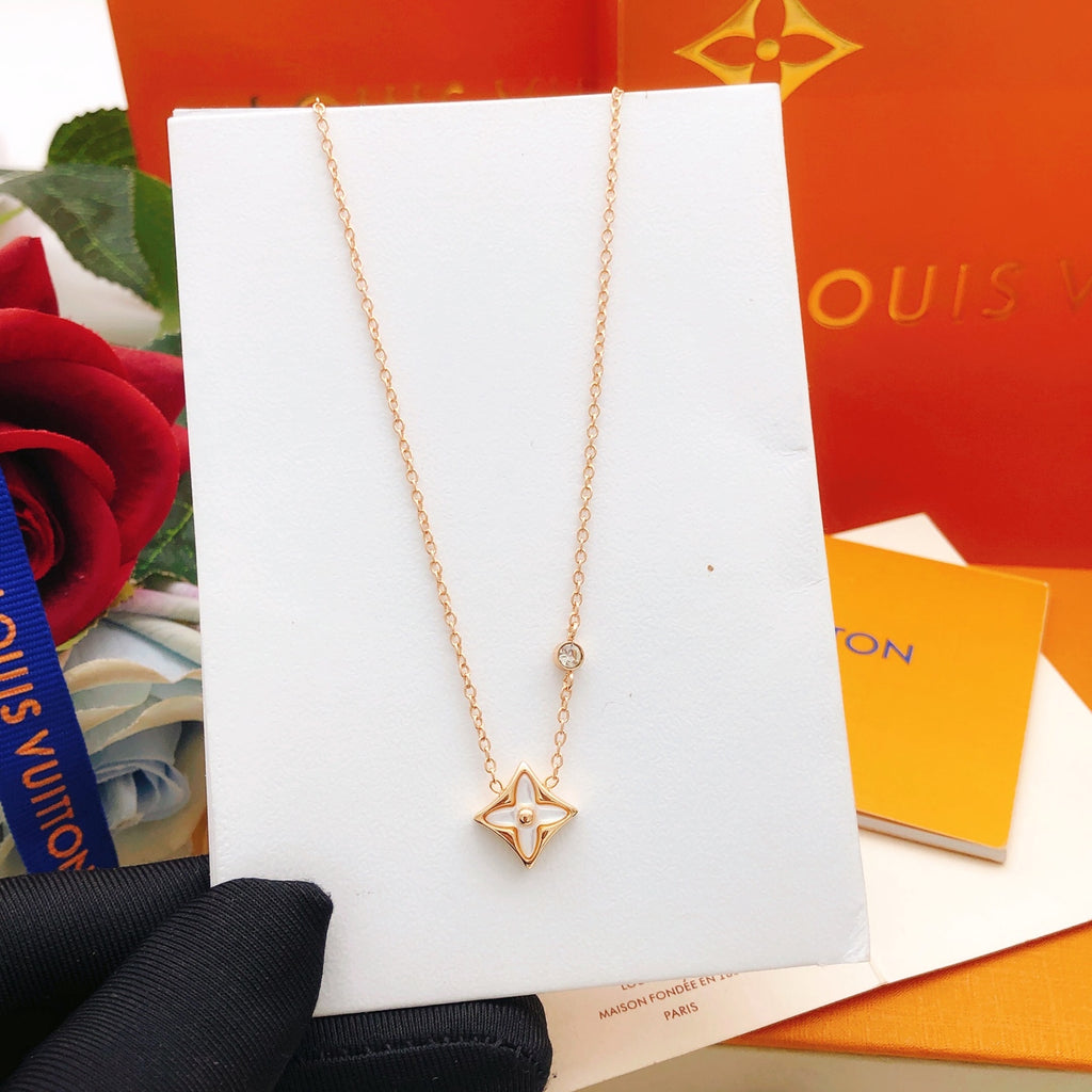 Louis Vuitton Rose Gold-Tone Gold-Tone White Mother-of-Pearl Necklace - album image 5