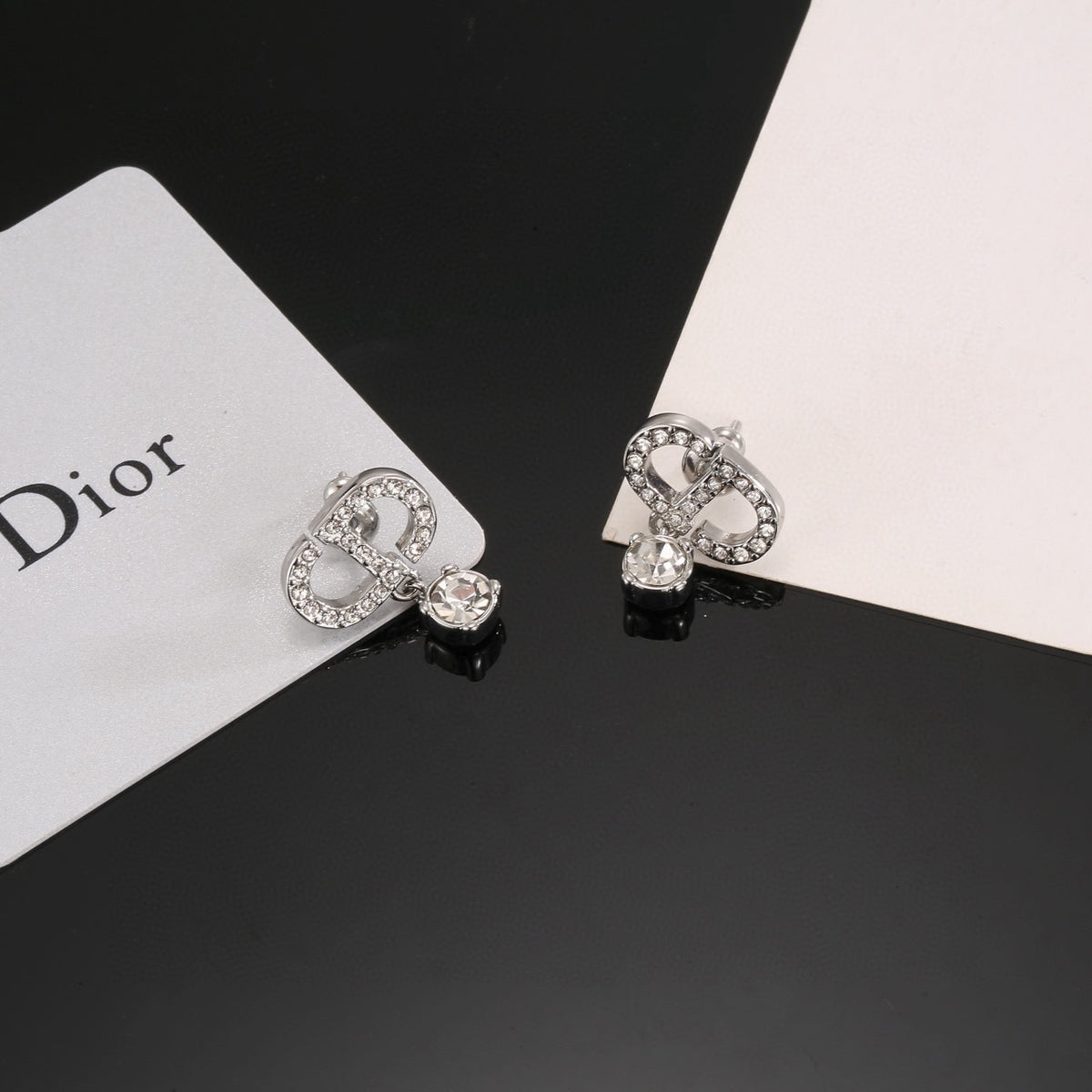 Dior Crystal Bow Stud Earrings - product image 2