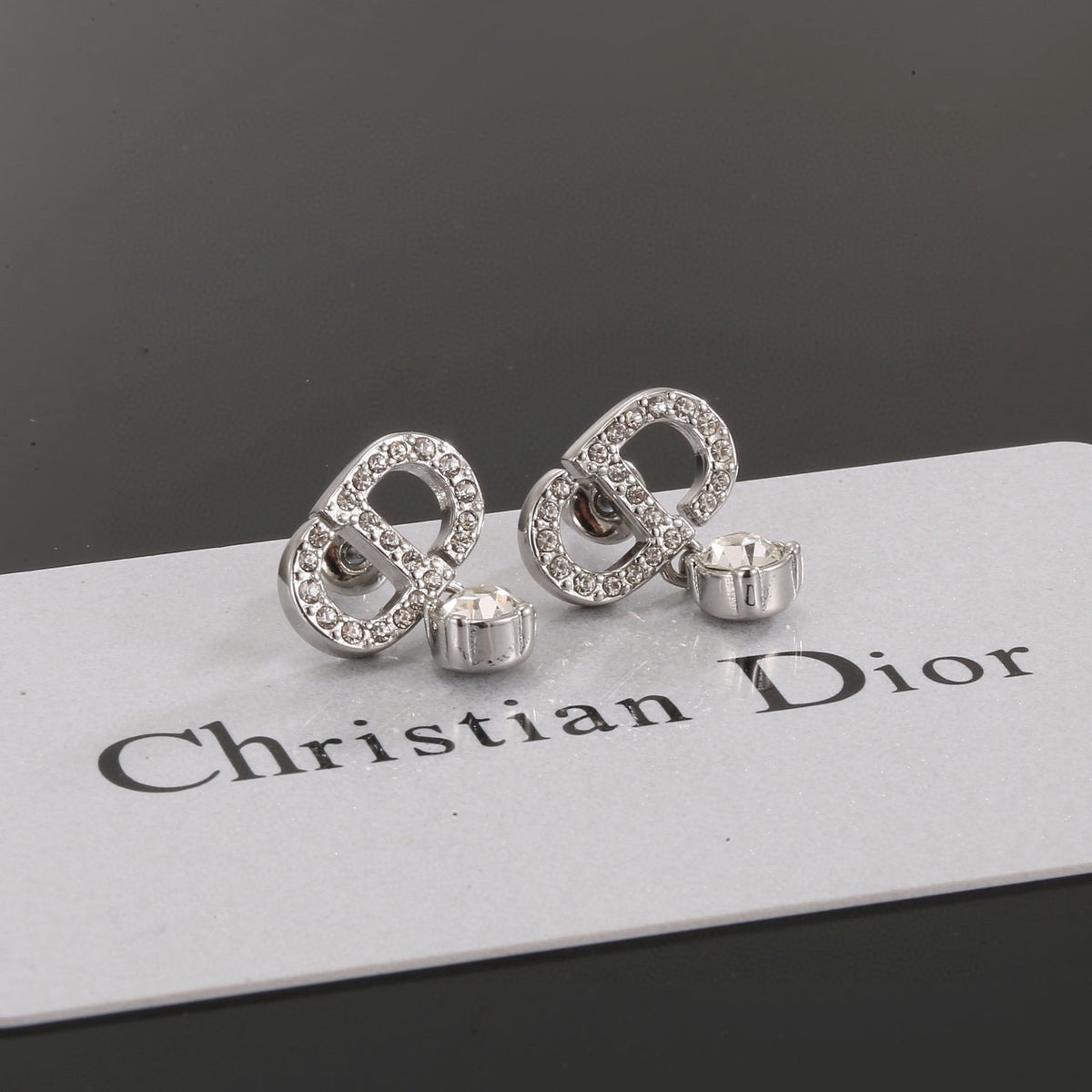 Dior Crystal Bow Stud Earrings - product image 4
