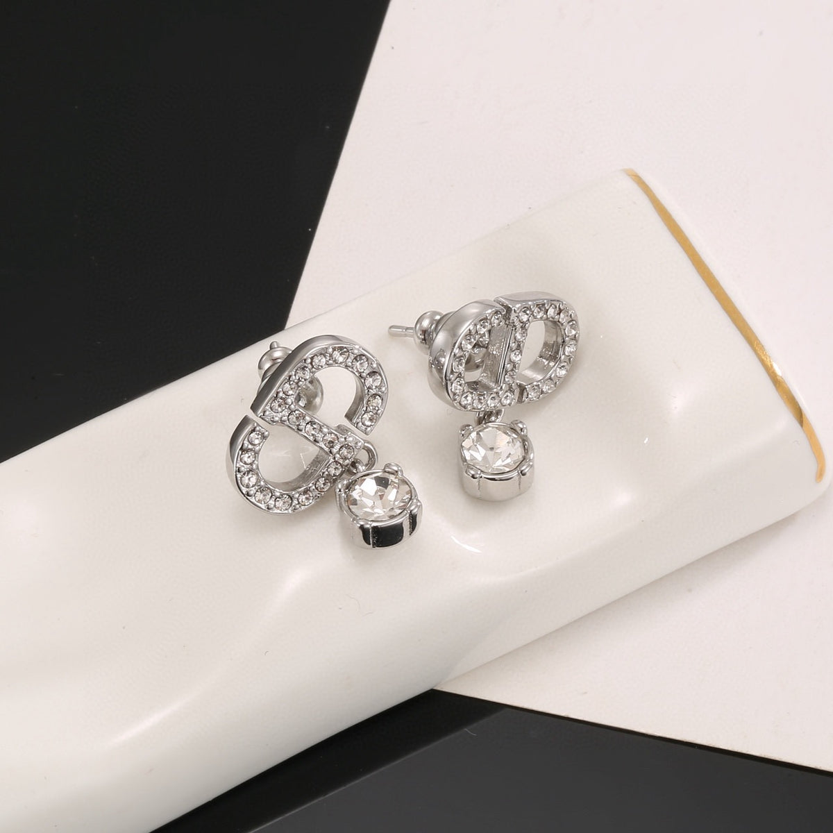 Dior Crystal Bow Stud Earrings - product image 3