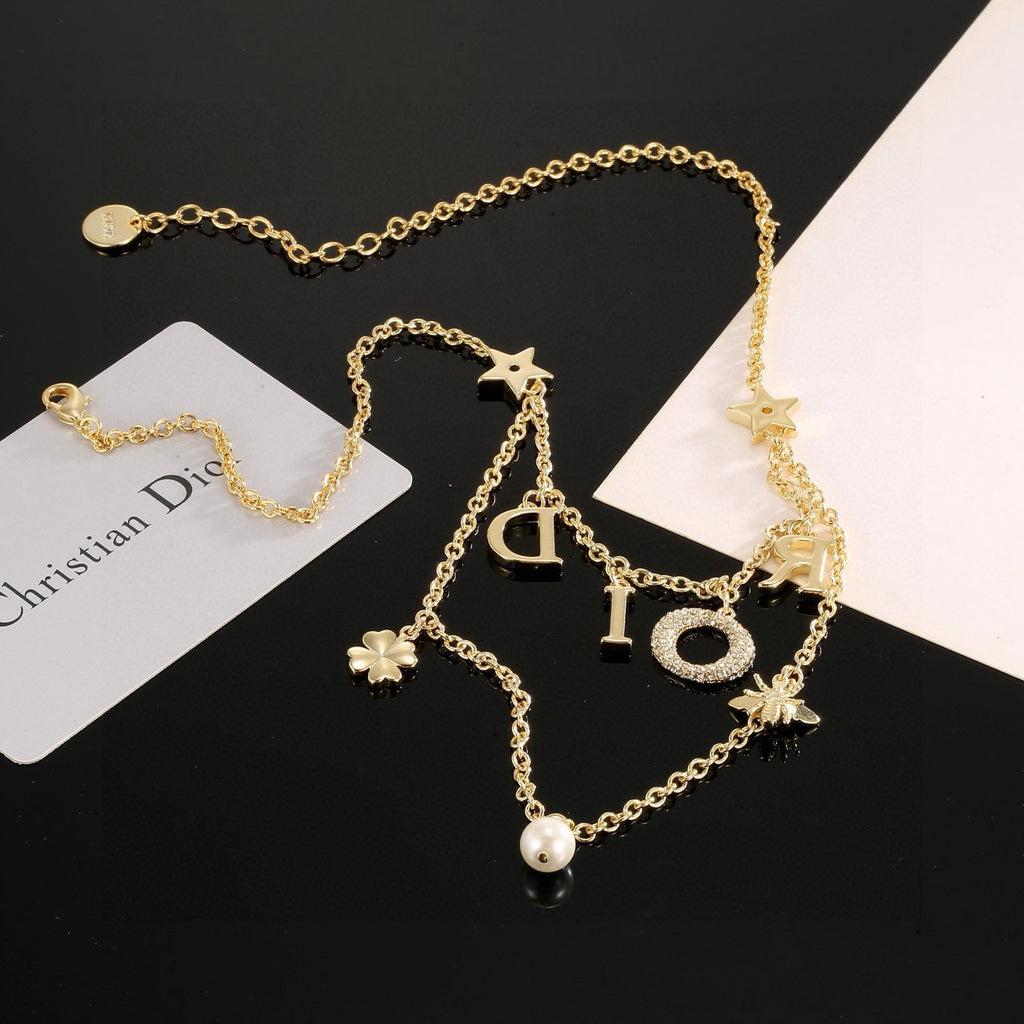 Dior Multicolor Crystal Letter Necklace - product image 3