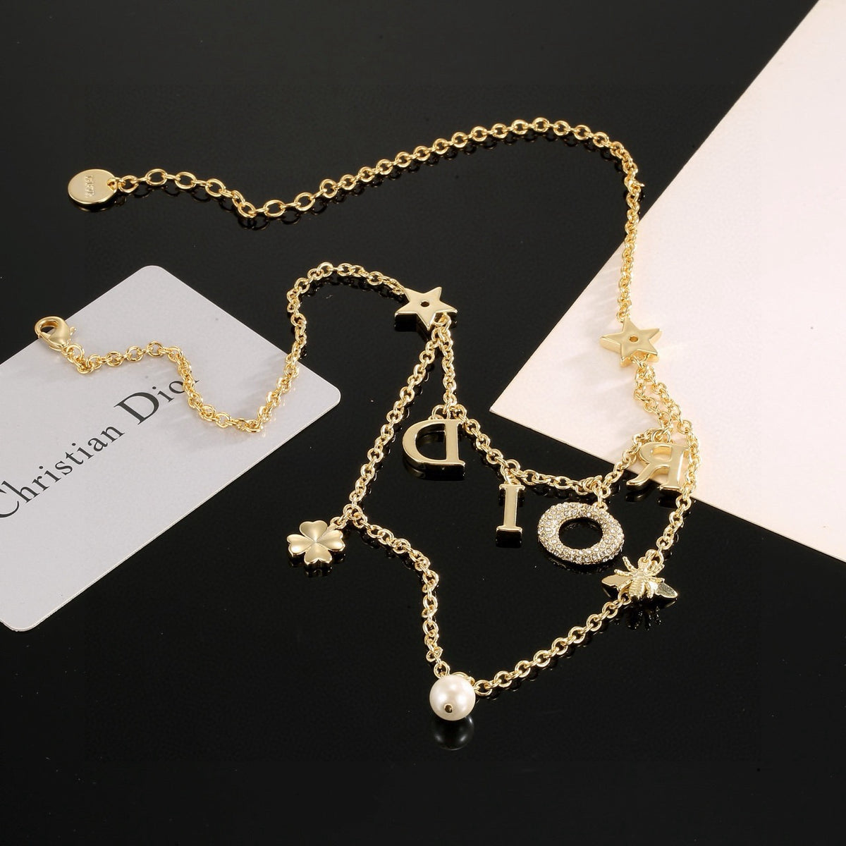 Dior Multicolor Crystal Letter Necklace - product image 3