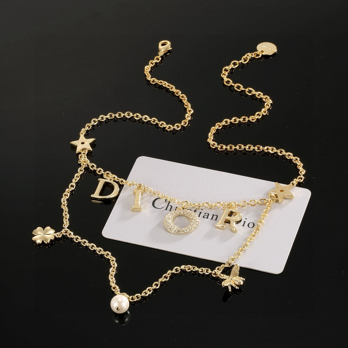 Dior Multicolor Crystal Letter Necklace - product image 7