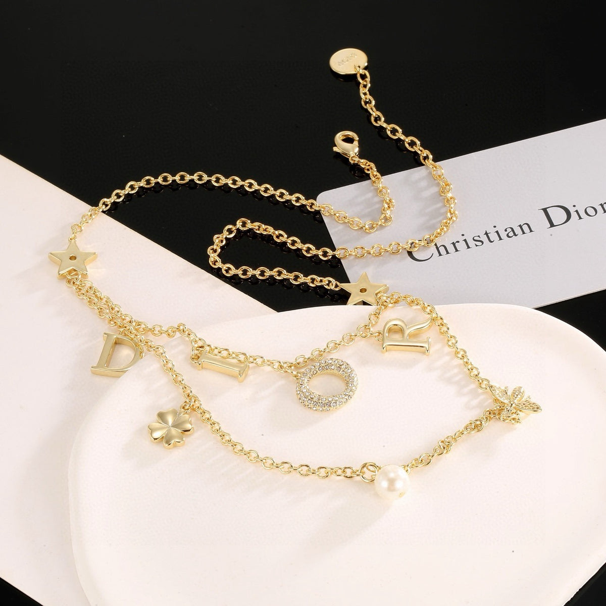 Dior Multicolor Crystal Letter Necklace - product image 8