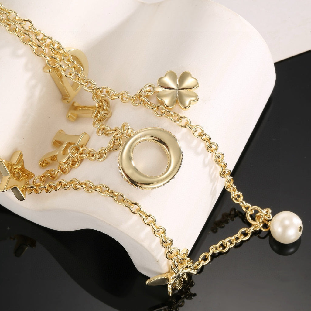 Dior Multicolor Crystal Letter Necklace - product image 4