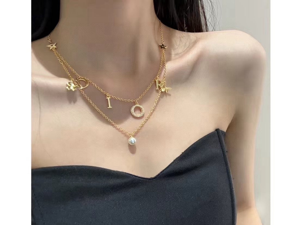 Dior Multicolor Crystal Letter Necklace - product image 2