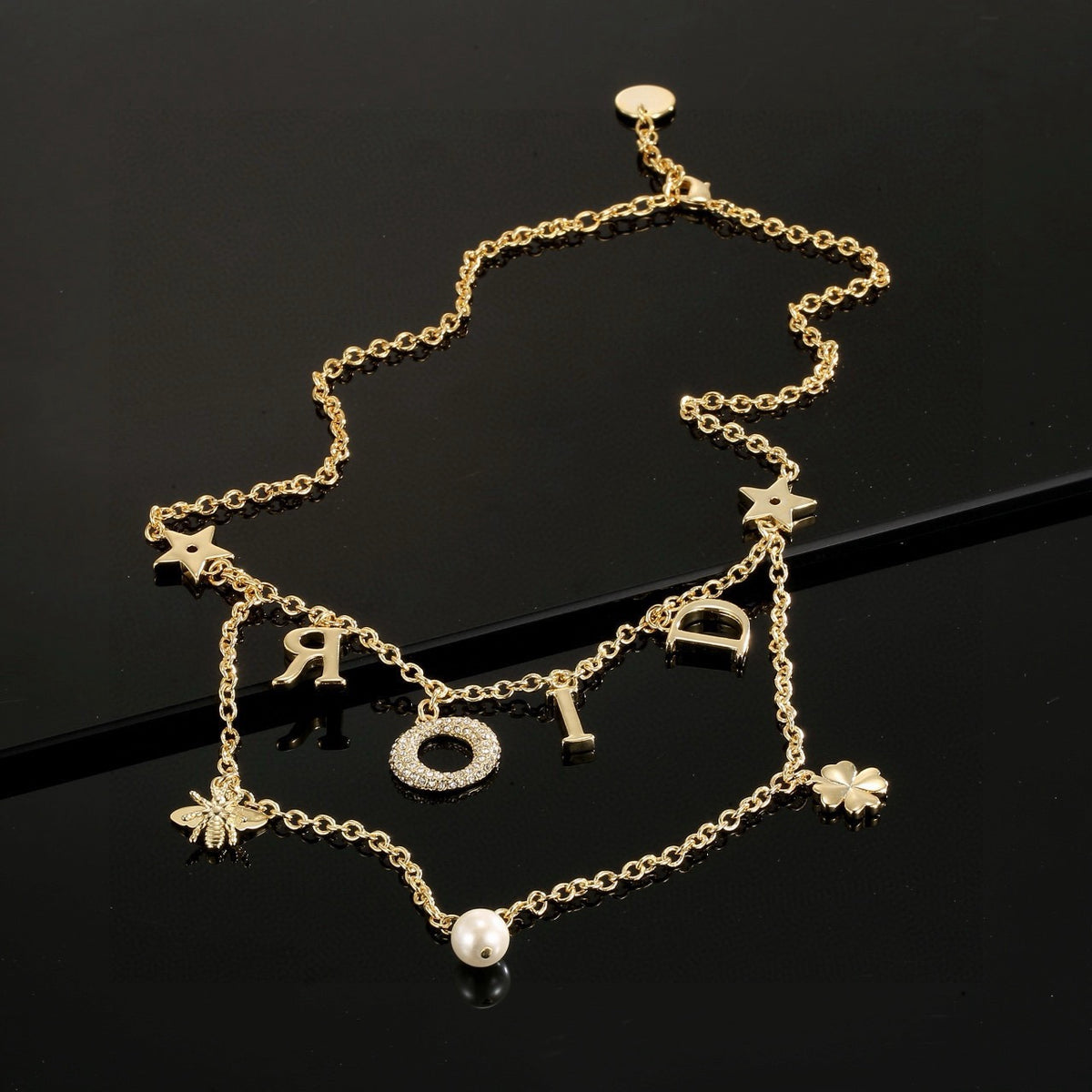 Dior Multicolor Crystal Letter Necklace - product image 5