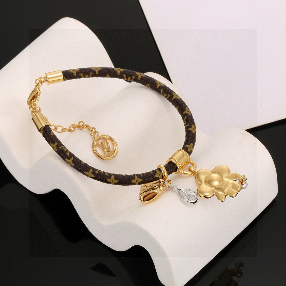 Louis Vuitton Push Flower Monogram Crystal Accent Bangle - album image 3