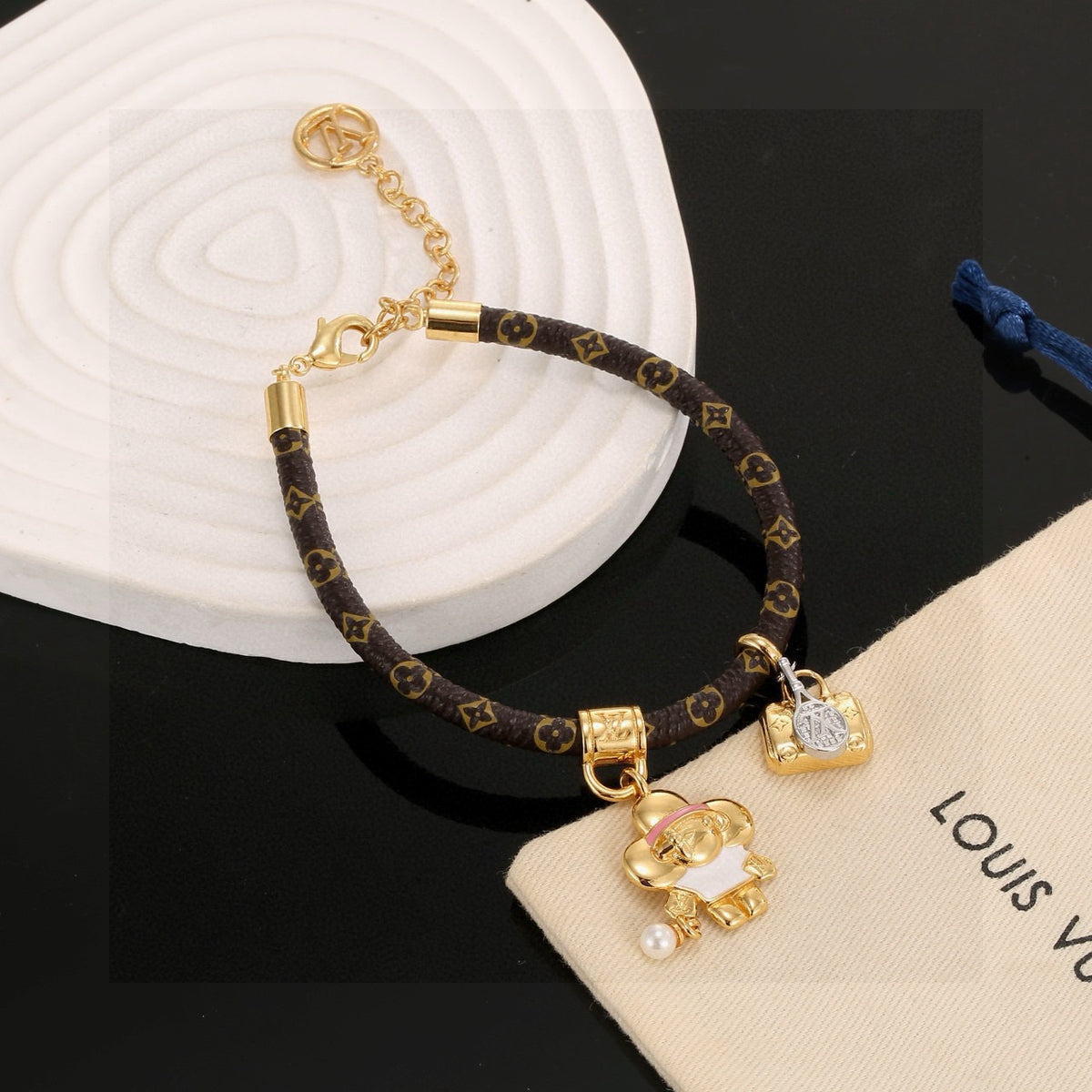 Louis Vuitton Push Flower Monogram Crystal Accent Bangle - album image 5