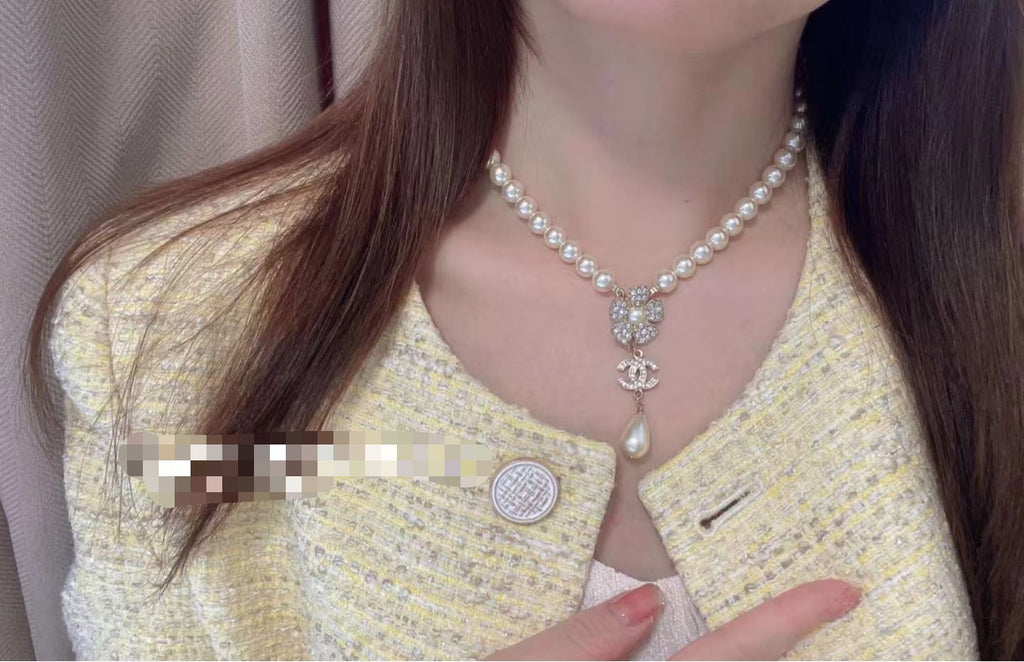 Chanel Interlocking C Camellia Pearl Necklace - album image 2
