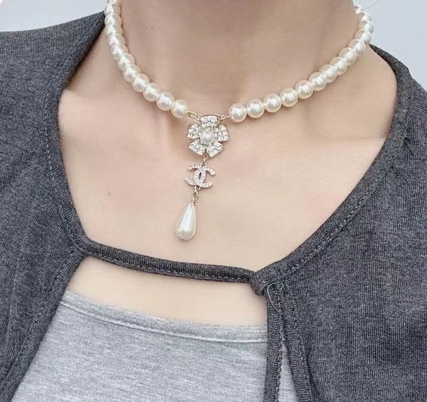 Chanel Interlocking C Camellia Pearl Necklace - album image 3