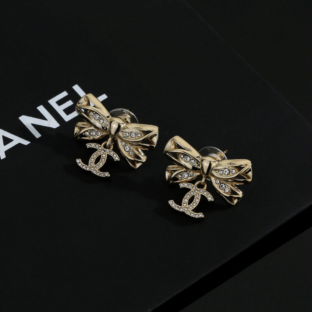 Chanel Interlocking C Bow Butterfly Earrings - album image 4