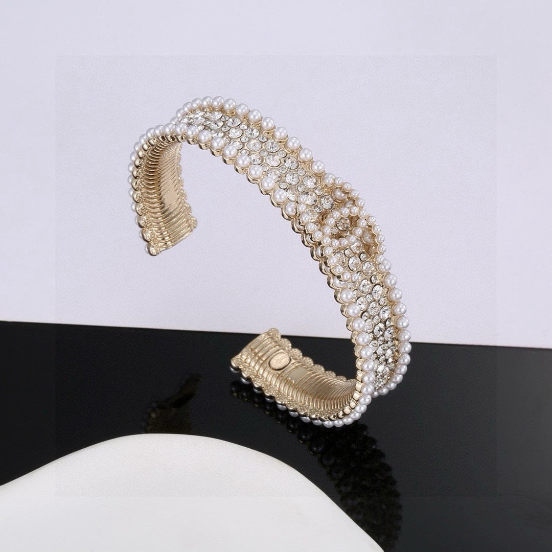 Chanel Pearl Crystal Accent Bangle - album image 6