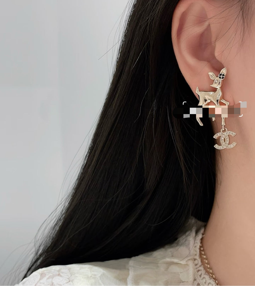 Chanel Gold-Tone Letter Charm Drop Earrings - album image 6