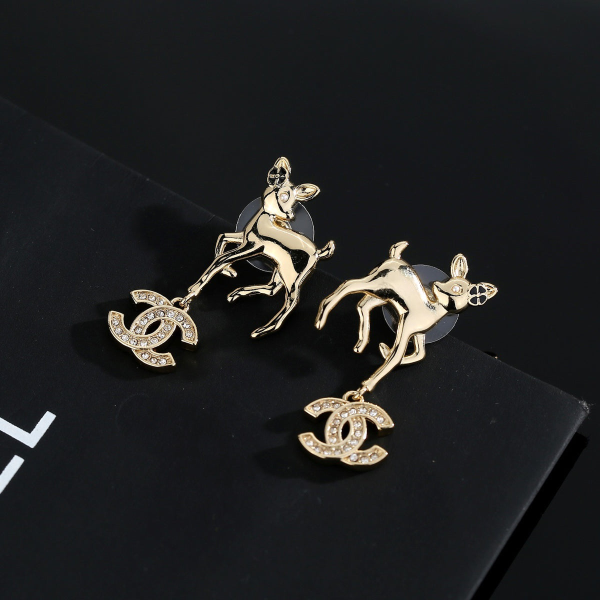 Chanel Gold-Tone Letter Charm Drop Earrings - album image 4