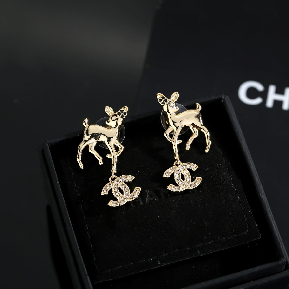 Chanel Gold-Tone Letter Charm Drop Earrings - album image 8