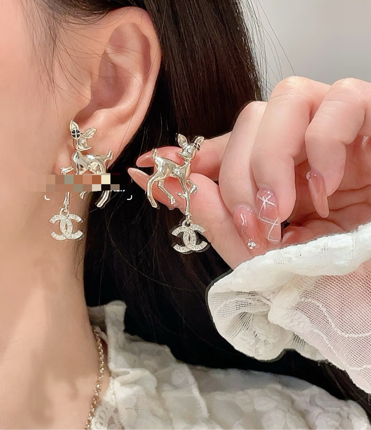 Chanel Gold-Tone Letter Charm Drop Earrings - album image 3