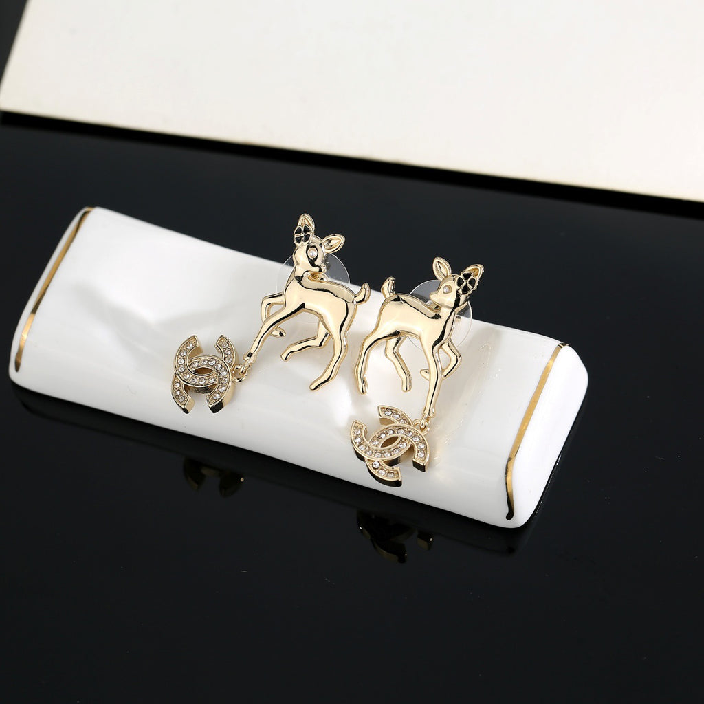 Chanel Gold-Tone Letter Charm Drop Earrings - album image 5