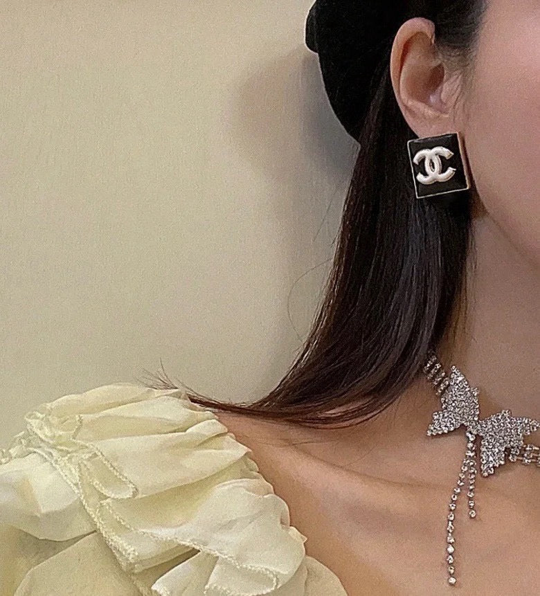 Chanel Interlocking C Resin Gold-Tone Square Stud Earrings - album image 8