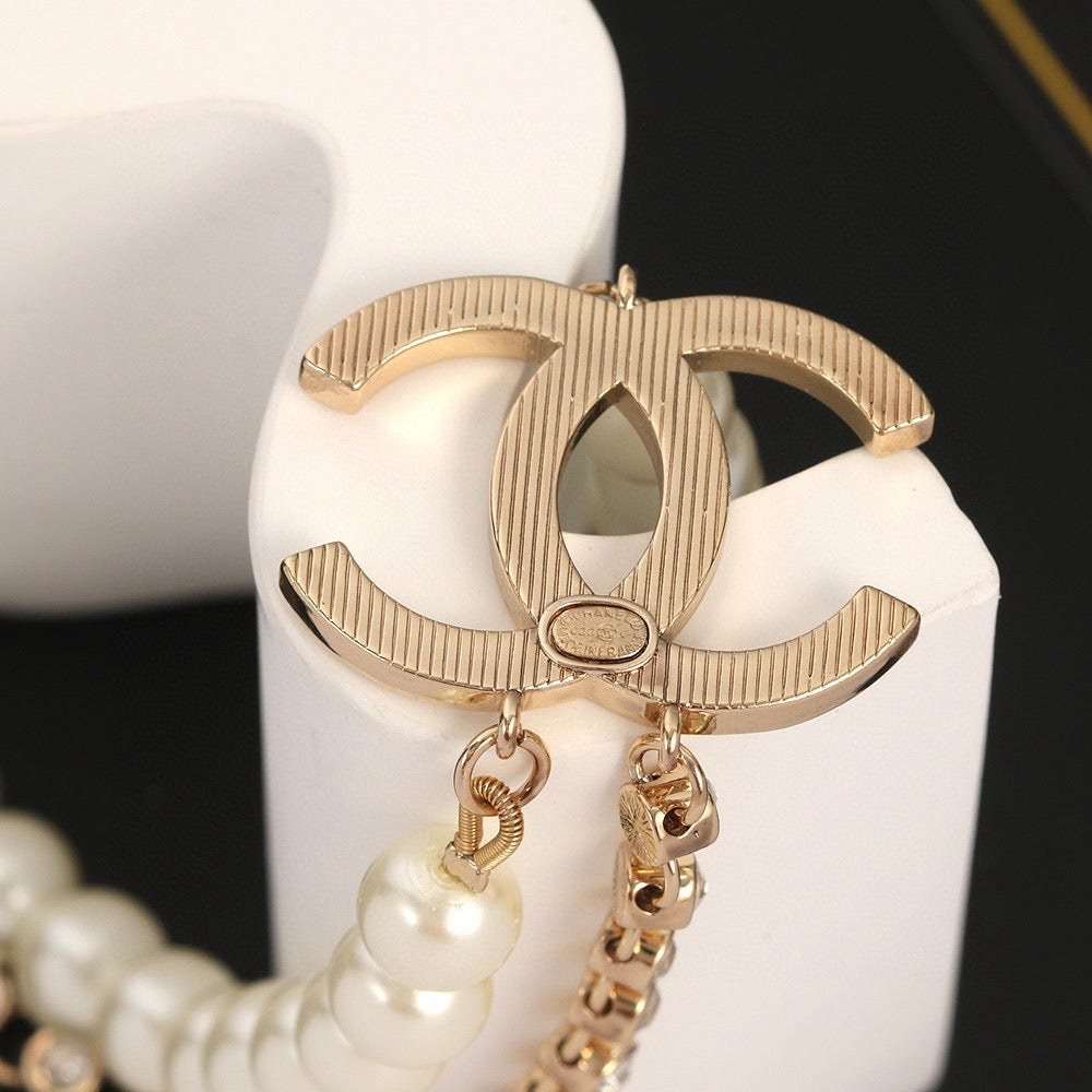 Chanel Interlocking C Pearl Double-Layer Necklace - album image 4