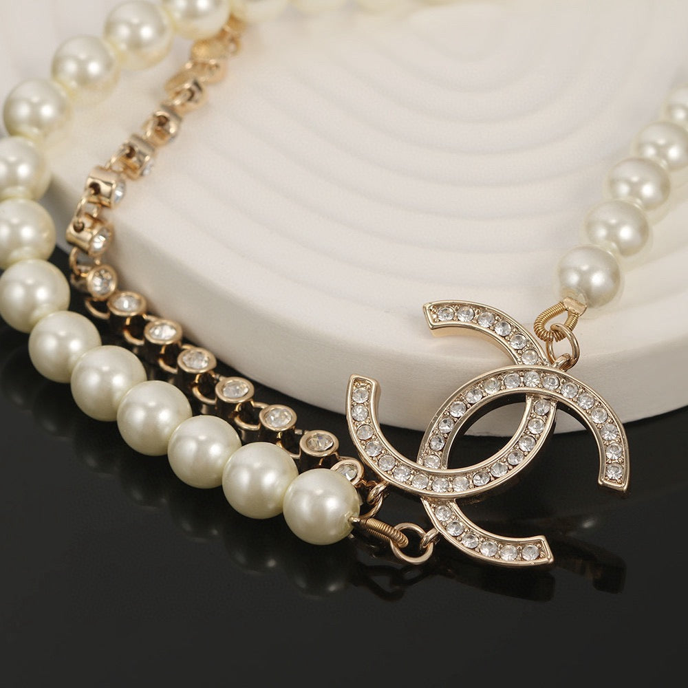 Chanel Interlocking C Pearl Double-Layer Necklace - album image 3