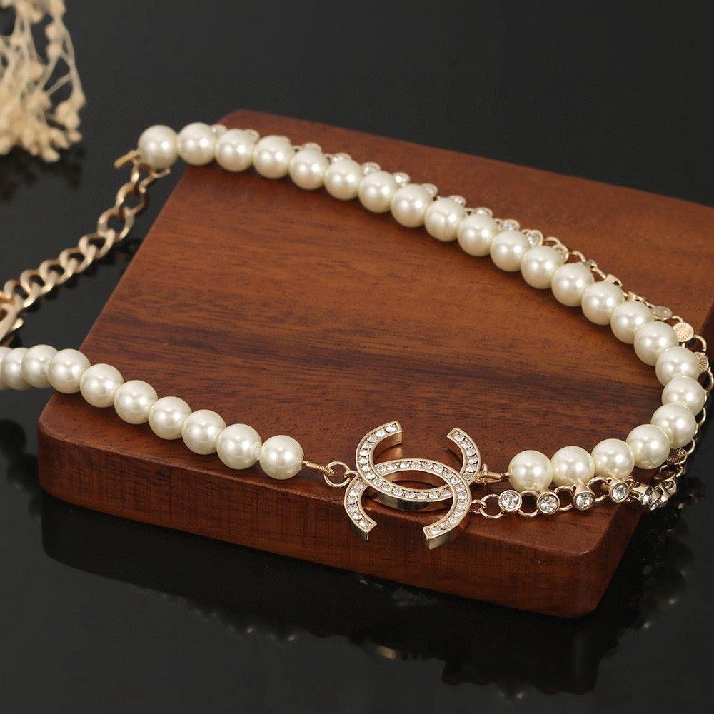 Chanel Interlocking C Pearl Double-Layer Necklace - album image 7