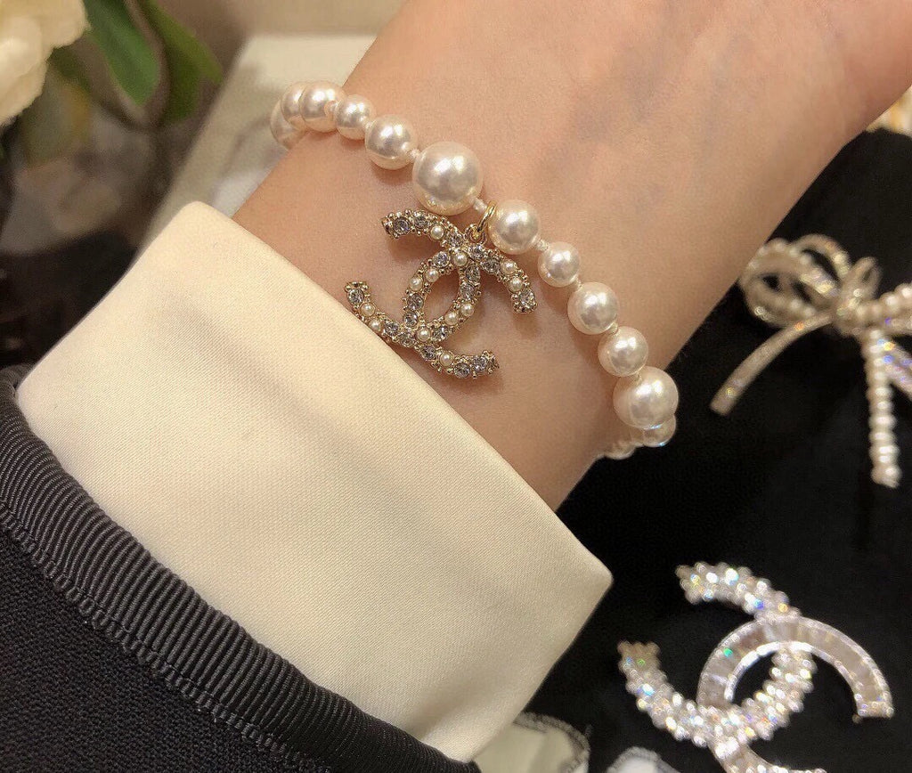 Chanel Interlocking C Pearl Crystal Accent Bracelet - album image 3