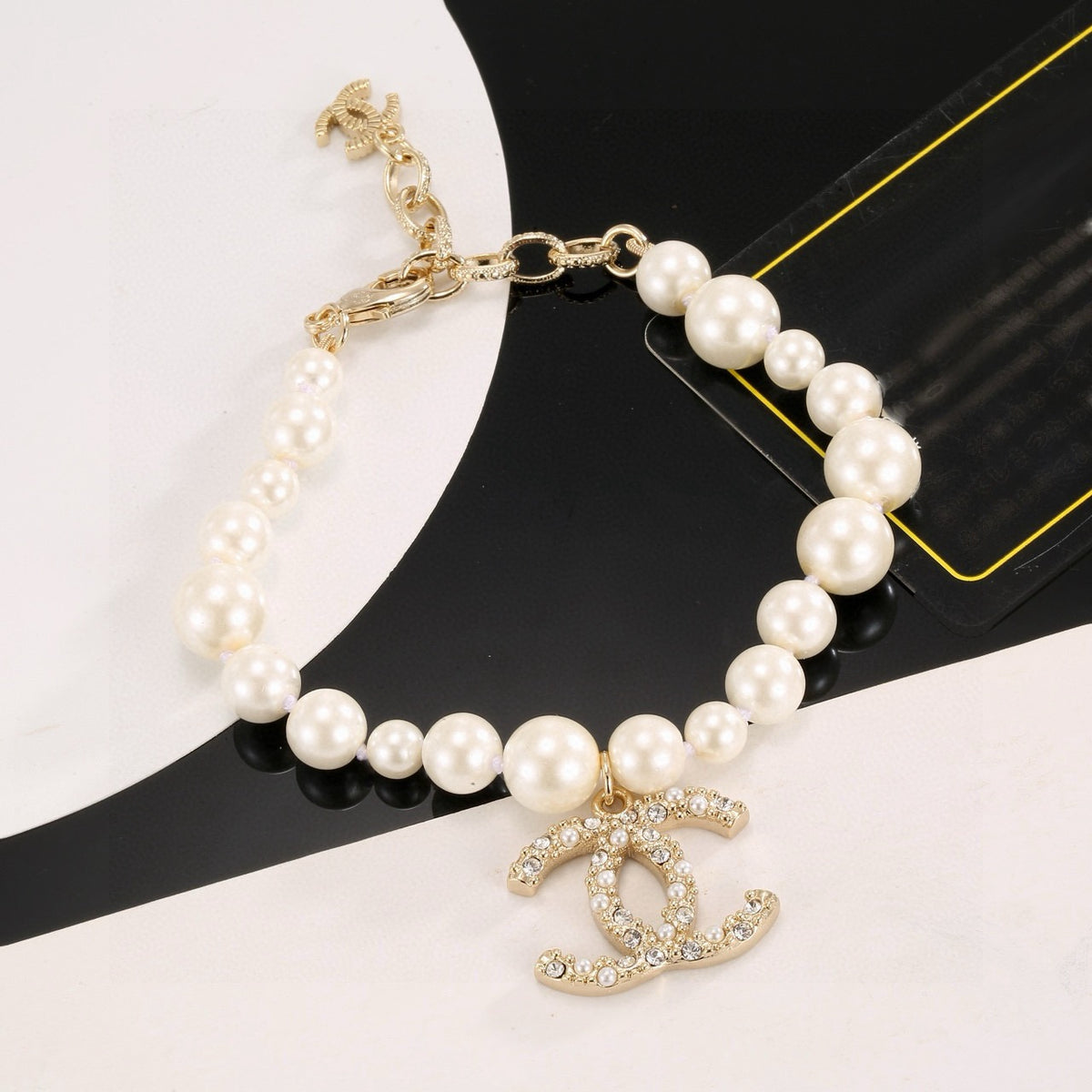 Chanel Interlocking C Pearl Crystal Accent Bracelet - album image 5