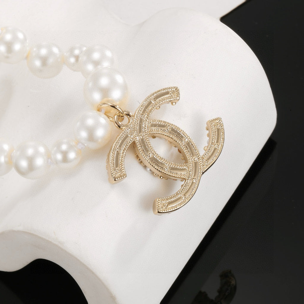 Chanel Interlocking C Pearl Crystal Accent Bracelet - album image 6