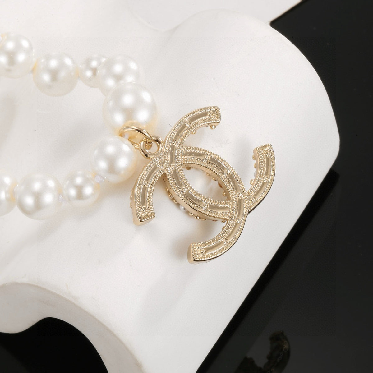Chanel Interlocking C Pearl Crystal Accent Bracelet - album image 6