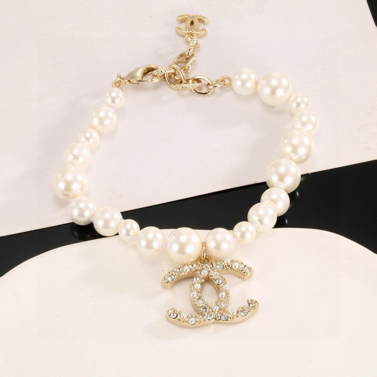 Chanel Interlocking C Pearl Crystal Accent Bracelet - album image 7