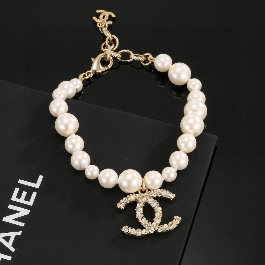 Chanel Interlocking C Pearl Crystal Accent Bracelet - album image 2