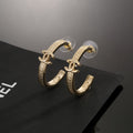 Chanel Gold-Tone Open CC Hoop Earrings - album image 1
