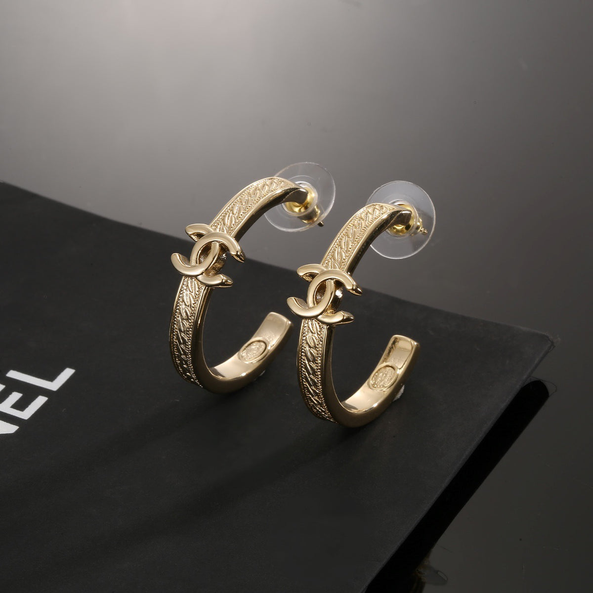 Chanel Gold-Tone Open CC Hoop Earrings - album image 1