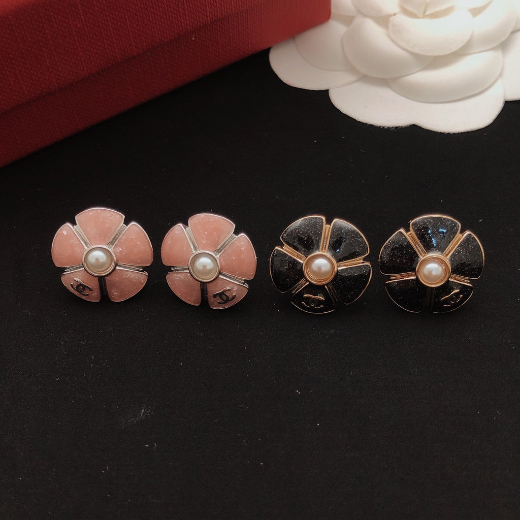 Chanel Camellia Pink Flower Earrings - album image 6
