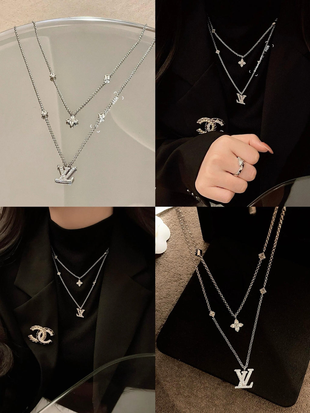 Louis Vuitton Silver-Tone Double-Layer Necklace - album image 7