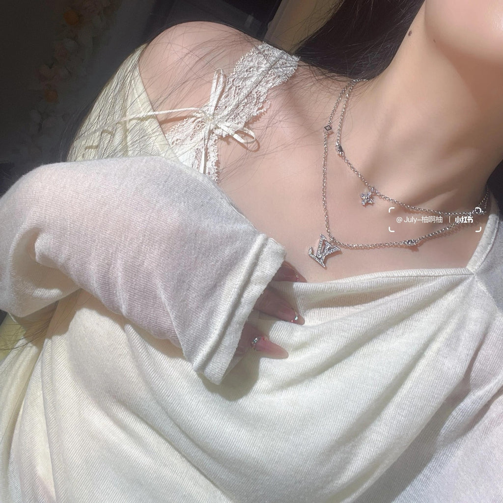 Louis Vuitton Silver-Tone Double-Layer Necklace - album image 13