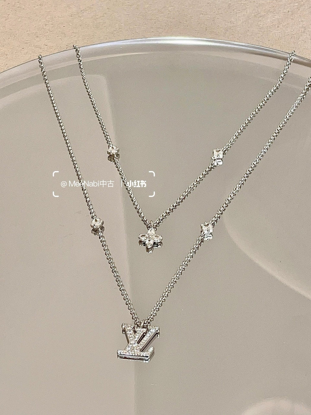 Louis Vuitton Silver-Tone Double-Layer Necklace - album image 11