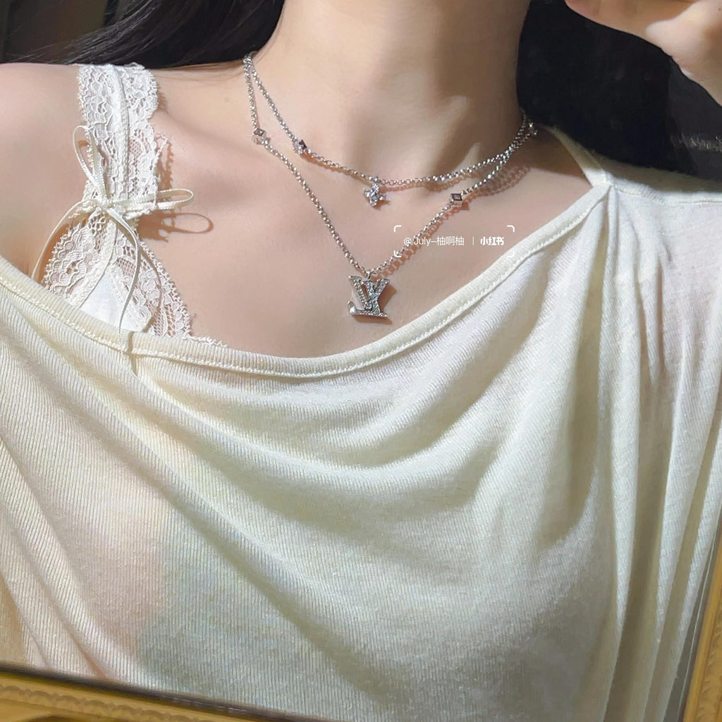 Louis Vuitton Silver-Tone Double-Layer Necklace - album image 14