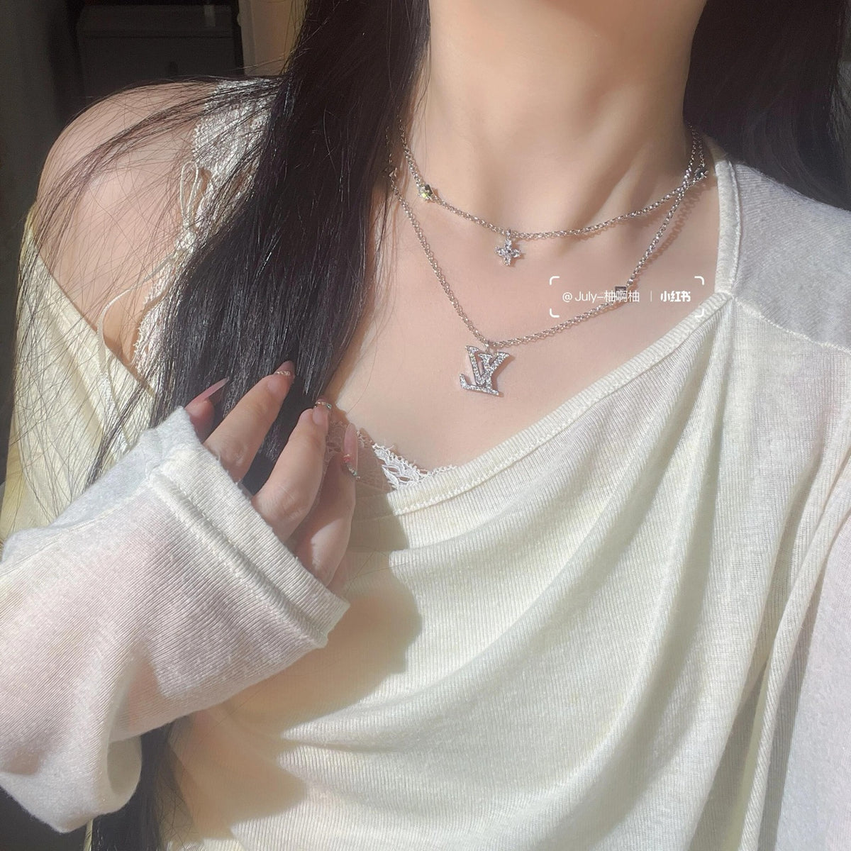 Louis Vuitton Silver-Tone Double-Layer Necklace - album image 15