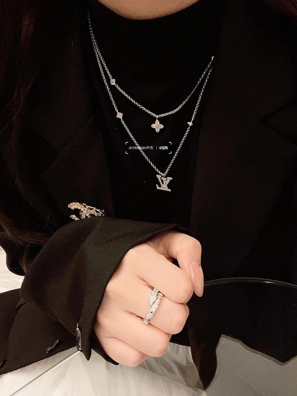 Louis Vuitton Silver-Tone Double-Layer Necklace - album image 8